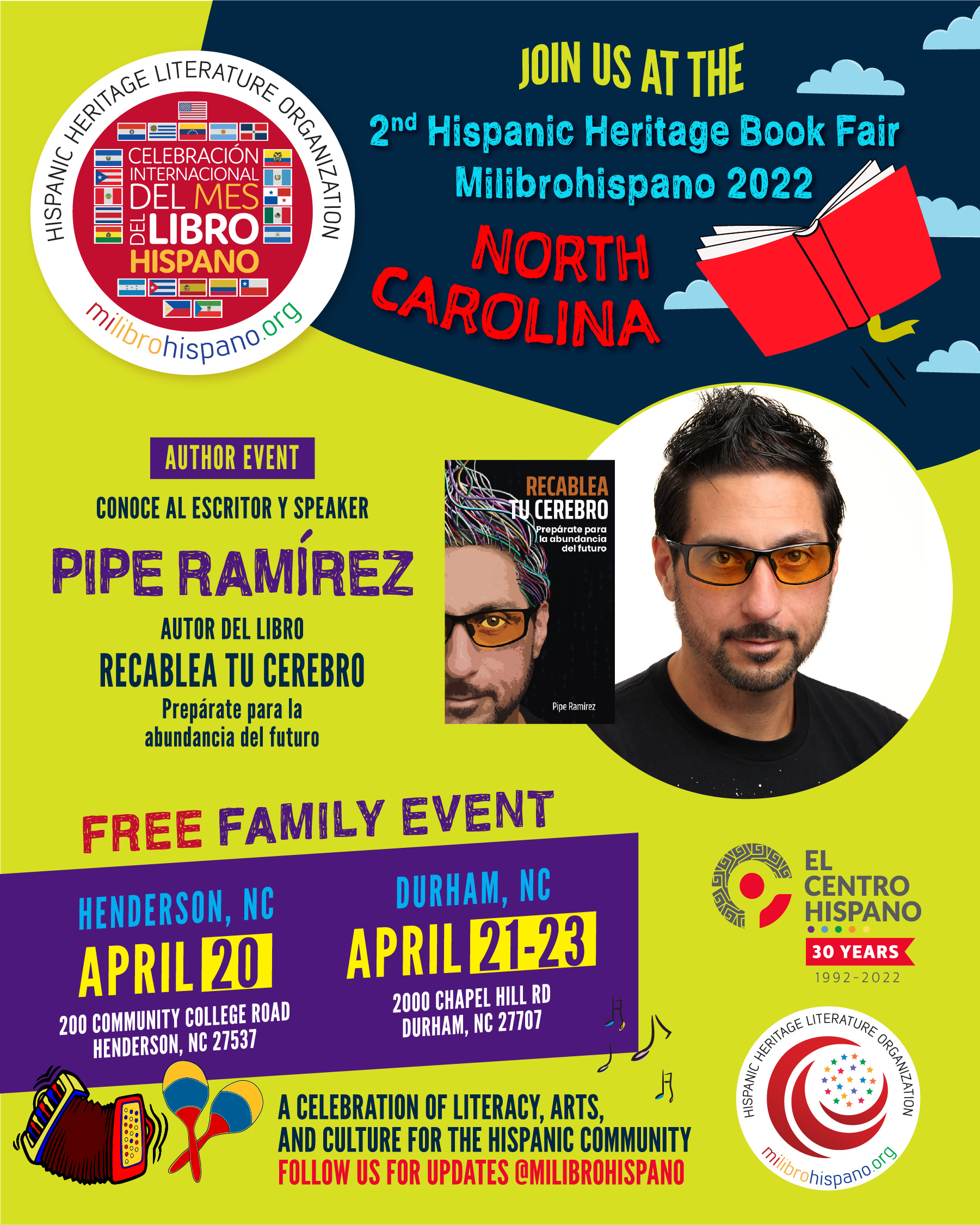 Join us for the Hispanic Heritage Book Fair Milibrohispano